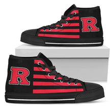 Load image into Gallery viewer, American Flag Rutgers Scarlet Knights High Top Shoes