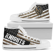 Load image into Gallery viewer, America Flag Italic Vintage Style Vegas Golden Knights High Top Shoes