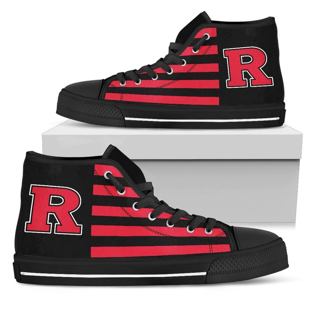 American Flag Rutgers Scarlet Knights High Top Shoes