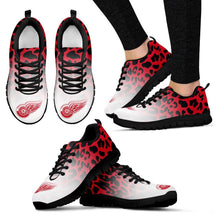 Load image into Gallery viewer, Beautiful Detroit Red Wings Sneakers Leopard Pattern Awesome
