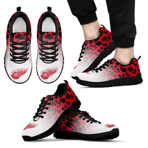 Beautiful Detroit Red Wings Sneakers Leopard Pattern Awesome