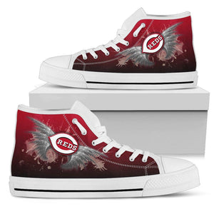 Angel Wings Cincinnati Reds High Top Shoes