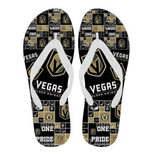 Load image into Gallery viewer, Colorful Pride Flag Vegas Golden Knights Flip Flops
