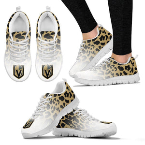 Custom Printed Vegas Golden Knights Sneakers Leopard Pattern Awesome