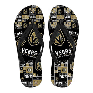 Colorful Pride Flag Vegas Golden Knights Flip Flops