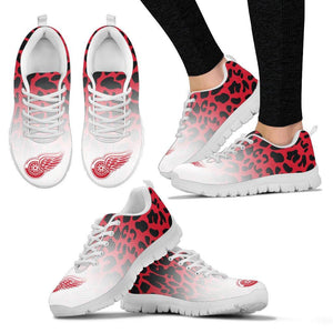 Beautiful Detroit Red Wings Sneakers Leopard Pattern Awesome