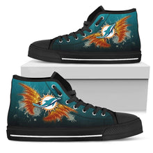 Load image into Gallery viewer, Angel Wings Miami Dolphins High Top Shoes
