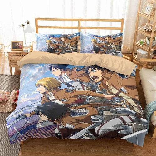 3D Customize Attack On Titan Bedding Set Duvet Cover Set Bedroom Set Bedlinen 3