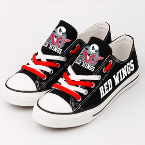 Detroit Red Wings Hockey Luminous Low Top Shoes Glowing in the Dark