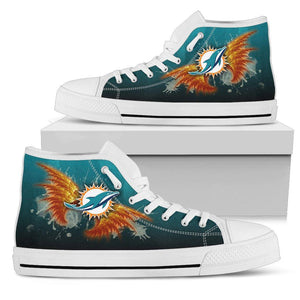 Angel Wings Miami Dolphins High Top Shoes