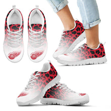 Load image into Gallery viewer, Beautiful Detroit Red Wings Sneakers Leopard Pattern Awesome
