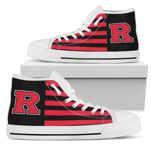 American Flag Rutgers Scarlet Knights High Top Shoes