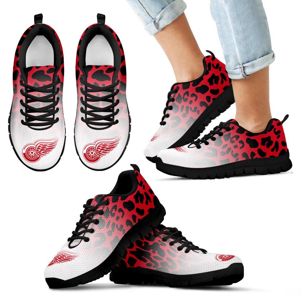 Beautiful Detroit Red Wings Sneakers Leopard Pattern Awesome